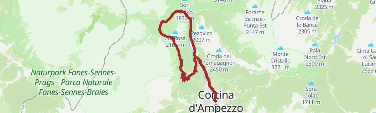 Route map: Cianderou - Posporcora route